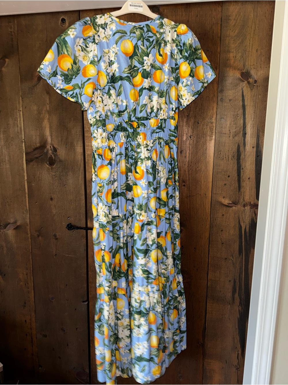 Anthropologie Somerset Iris Blue Lemon Floral Tiered Maxi Dress M - Picture 5 of 9